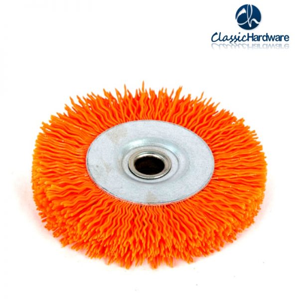 Abrasive nylon wheel brush